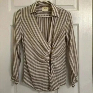 Anthropologie Maeve Striped Marianna Wrap  Top XS